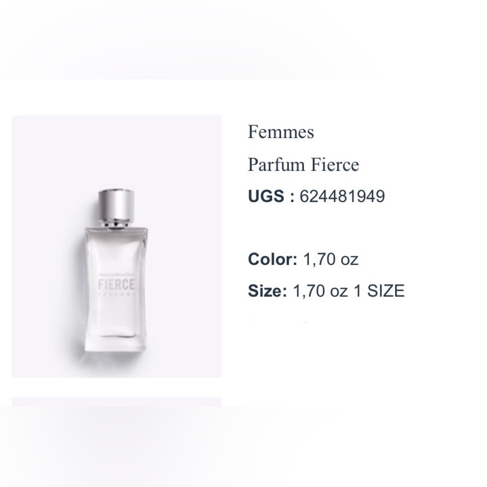 Abercrombie & Fitch Fierce Perfume for Women - HALF BOTTLE Silver and Clear